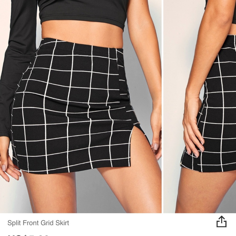 Shein plaid skirt with slit